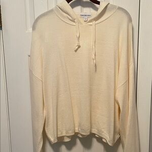 Calvin Klein Jeans Off-White Women's Hoodie SoftbSweater. Size XL. New